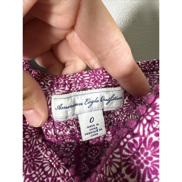 American Eagle Outfitters Babydoll Maxi Dress 0 Fushia Pink Boho Y2K Cottagecore - Picture 4 of 8